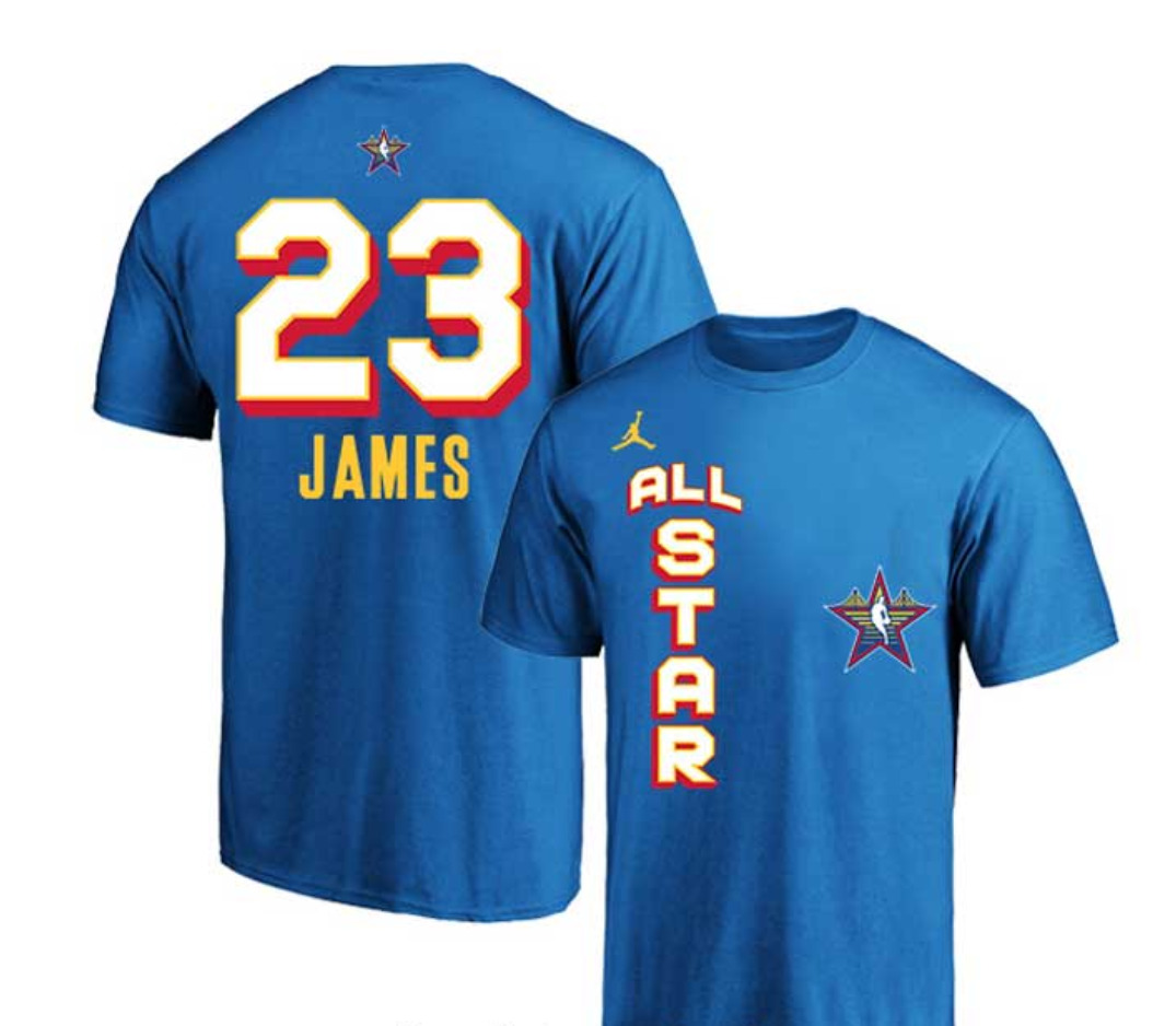 Men 2025 NBA all Star #23 James blue T Shirt->nba t-shirts->Sports Accessory